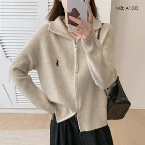 Áo khoác len cổ lọ đơn sắc - A1303