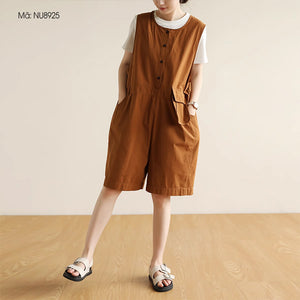 Bộ đồ yếm sát cổ tròn và quần sooc form rộng - NU8925