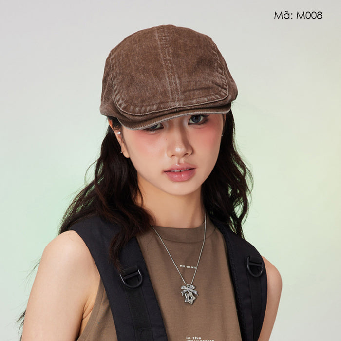 Mũ denim Newsboy retro - M008