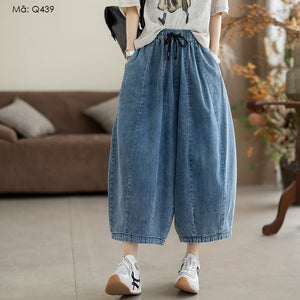 Quần baggy denim lửng dáng suông - Q439