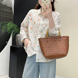 Áo sơ mi linen dài tay cổ đức - A1010