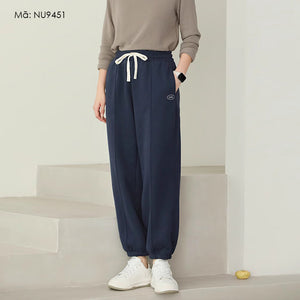 Quần baggy basic lót lông lưng thun dây rút ống bo - NU9451