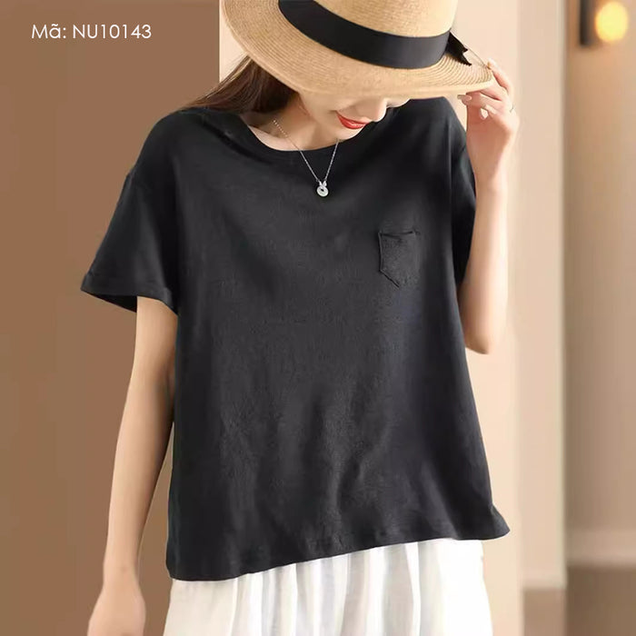 Áo T-shirt ngắn tay cổ tròn túi nhỏ - NU10143