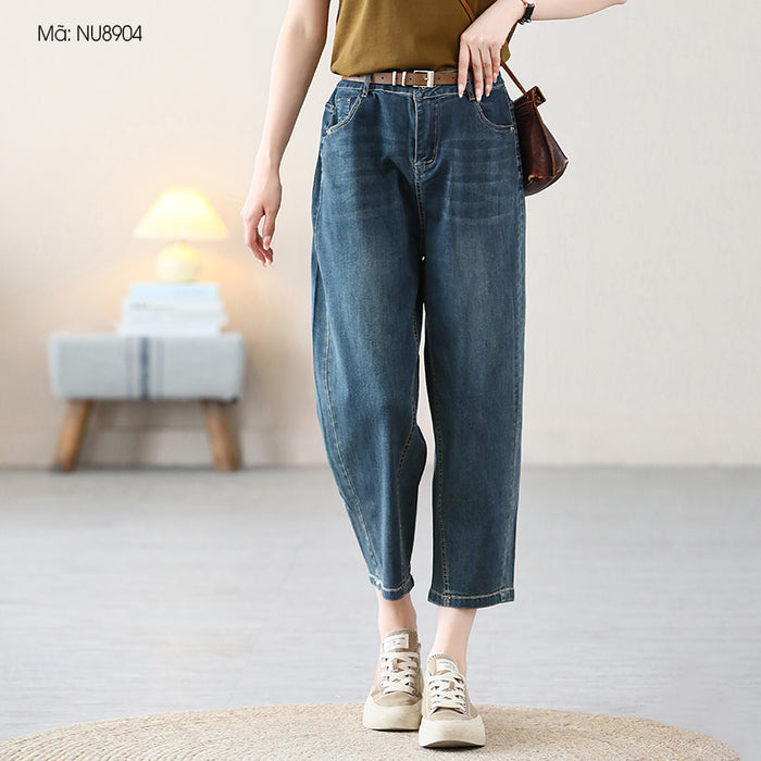 Quần baggy denim retro ống đứng khuy cài - NU8904