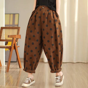 Quần baggy lưng thun chấm bi cạp cao - NU9783