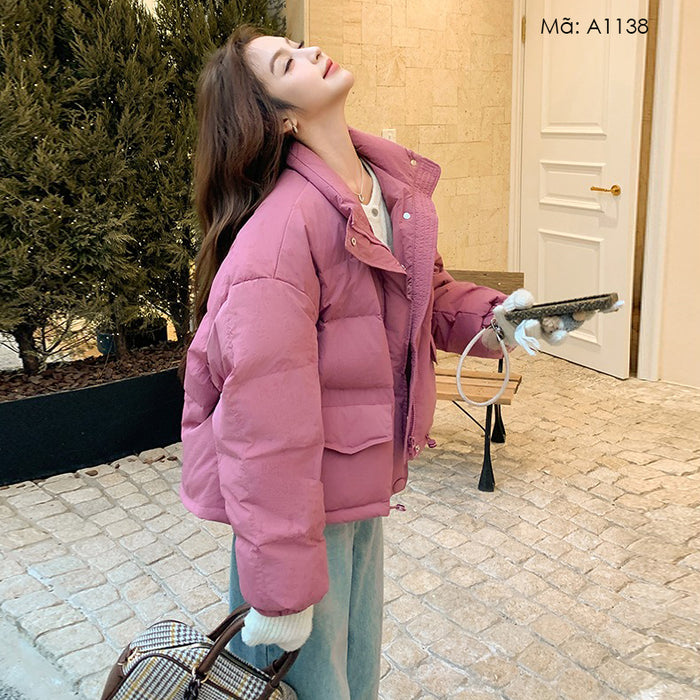 Áo khoác lông vũ dài tay hai túi - A1138