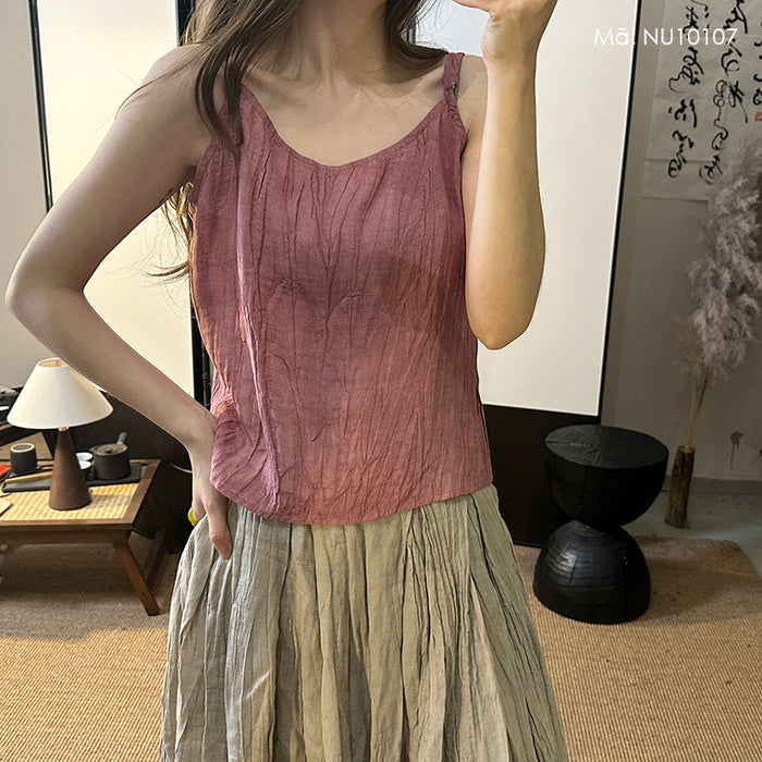 Áo t-shirt linen hai dây sát nách - NU10107