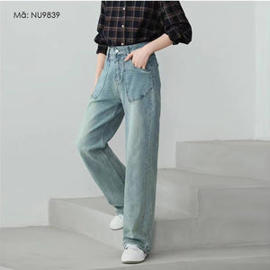 Quần baggy denim lưng cao ống đứng túi vuông - NU9839