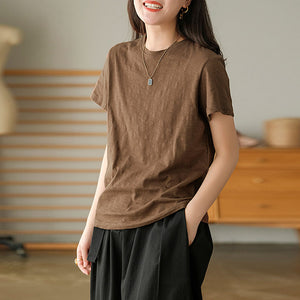 Áo T-shirt ngắn tay cổ tròn một màu - NU5519