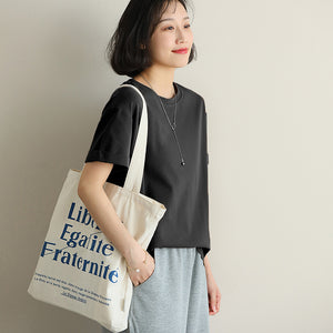 Áo T-shirt ngắn tay cổ tròn form rộng một màu - NU10076