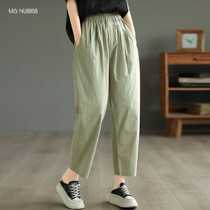 Quần baggy lưng thun ống đứng hai túi kiểu - NU8858