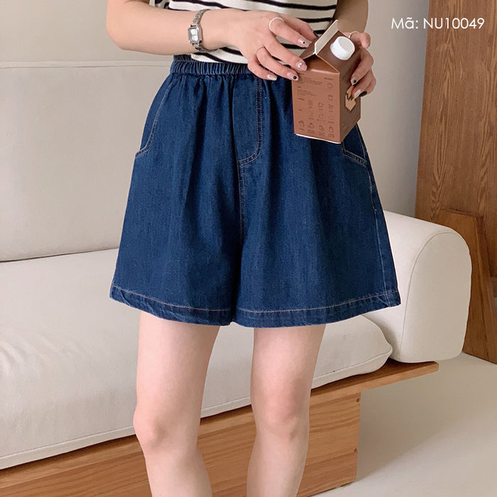 Quần sooc denim lưng thun hai túi sau - NU10049