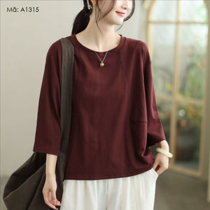 Áo T-shirt tay lửng cổ tròn - A1315