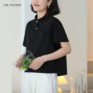 Áo T-shirt ngắn tay cổ pipi một túi - NU10202