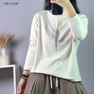 Áo T-shirt dài tay cổ đứng - A1049