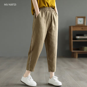 Quần baggy linen lưng thun phối line nổi - NU8723