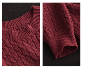 Áo len cashmere dài tay cổ tròn kiểu bện thừng - NU9702
