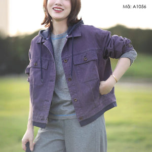 Áo khoác denim có mũ - A1055