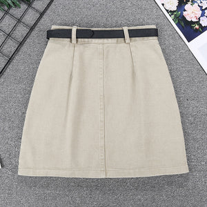 Chân váy ngắn retro kèm thắt lưng - V037