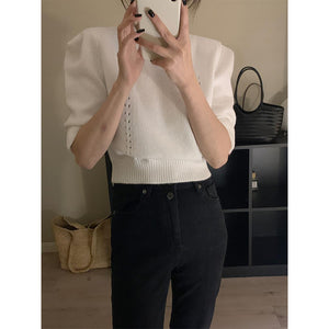 Áo len croptop ngắn tay cổ tròn - NU8471