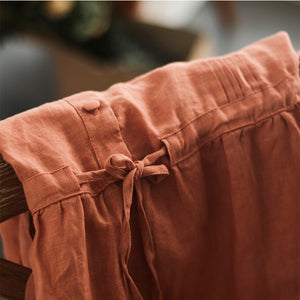 Đầm liền linen ngắn tay cổ V xếp ly đối xứng - NU8686
