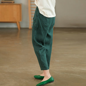 Quần baggy linen lưng thun một túi xéo kiểu - NU6838