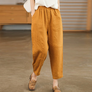 Quần baggy linen lưng thun một túi xéo kiểu - NU6838