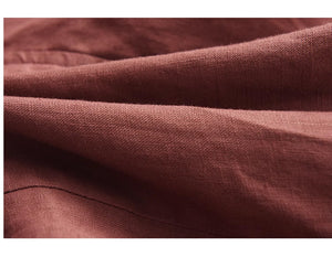 Chân váy linen retro hai túi đính khuy lưng thun - NU9000