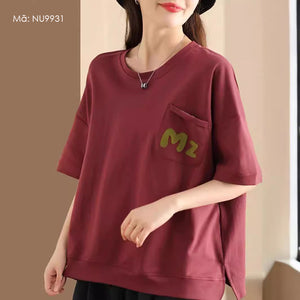 Áo T-shirt ngắn tay cổ tròn một túi Mz - NU9930