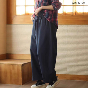 Quần baggy lưng thun dây rút ống đứng túi chéo - Q121