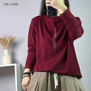 Áo T-shirt dài tay cổ đứng - A1049