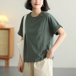 Áo T-shirt ngắn tay cổ tròn một túi - NU10200