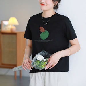 Áo T-shirt ngắn tay cổ tròn in trái cam - A914