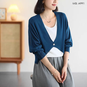 Áo khoác linen cardigan dài tay - A990