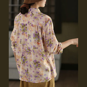 Áo sơ mi dài tay in hoa - A1037