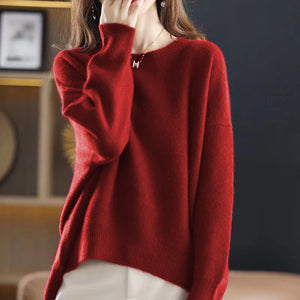 Áo T-shirt len cashmere dài tay cổ tròn - NU9564