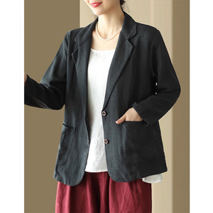 Áo khoác blazer linen dài tay túi vuông hai khuy - NU9206