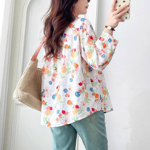 Áo sơ mi linen hoa - A1028