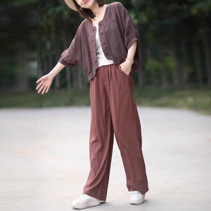 Quần baggy lưng thun dây rút ống rộng hai túi chéo - NU9152