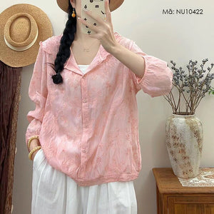 Áo khoác cardigan dài tay có mũ thêu những chú bướm - NU10421
