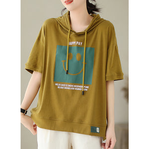 Áo hoodies ngắn tay in mặt cười - NU8751