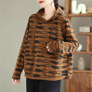 Áo hoodies dài tay hoa văn trừu tượng hai túi - NU9277