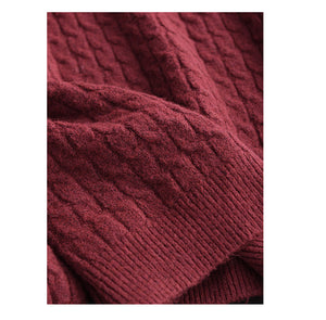 Áo len cashmere dài tay cổ tròn kiểu bện thừng - NU9702