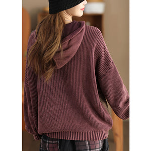 Áo hoodies len dài tay ô màu đối xứng - NU9556