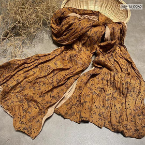 Khăn quàng linen retro in hoa liti một mặt - NU9268