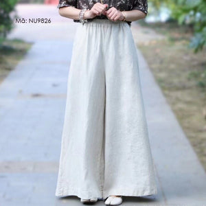 Quần baggy linen lưng thun ống rộng túi chéo - NU9825