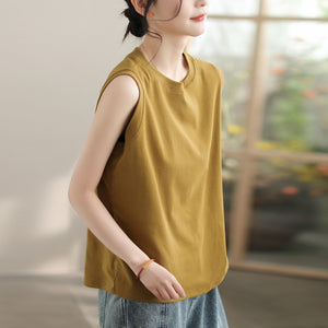 Áo T-shirt sát nách cổ tròn đơn sắc - A779
