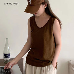 Áo T-shirt sát nách cổ tròn một màu - NU10133