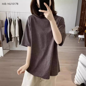 Áo T-shirt ngắn tay cổ tròn form dài - NU10177