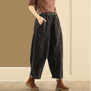 Quần baggy lưng thun dáng rộng ống đứng hai túi chéo - NU9335